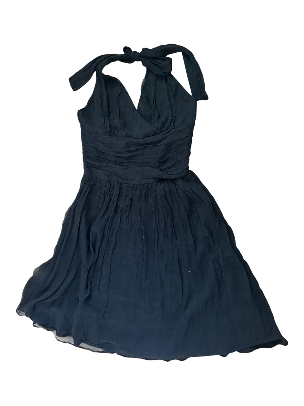 Free People 100% Silk Halter  Black Classic  Midi Dress - Elegant Evening Style